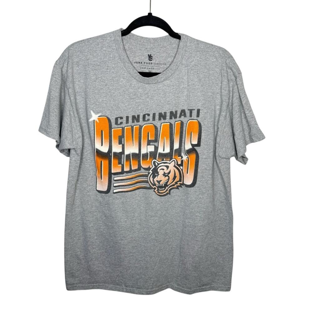 JUNK FOOD / gray Cincinnati Bengals football short sleeve tee /M